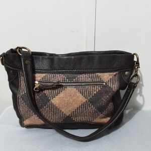 THE SAK COLLECTION Plaid Patterned Brown and TAN Women's Shoulder Bag